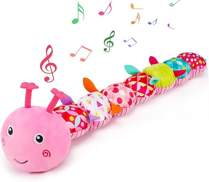 61hYnXUiwsL._AC_SX679_.jpg Musical Stuffed Plush Caterpillar Toy - Image 20