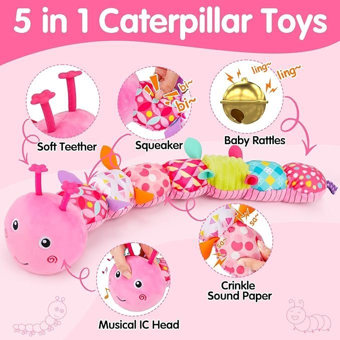 71AvSCPVhiL._AC_SX679_.jpg Musical Stuffed Plush Caterpillar Toy - Image 22