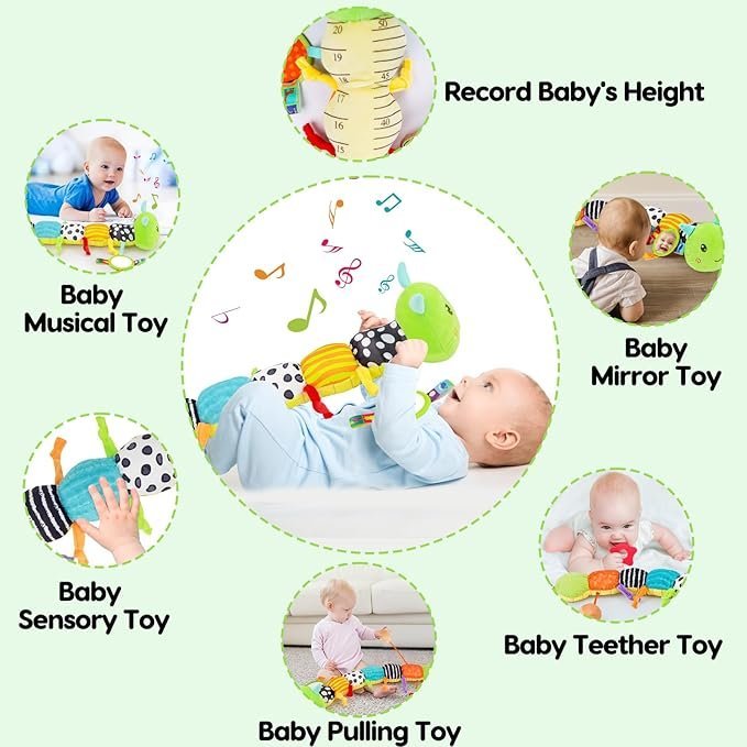 71UrjEs39L._AC_SX679_.jpg Musical Stuffed Plush Caterpillar Toy - Image 3